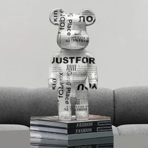 27cm/10Inches Graffiti Bear Figurine Home Decor Animal Abstract Ornament Storage Money Jar Modern Room Sculpture Table Decor