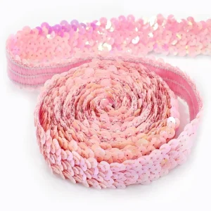 2/5/10Meters Meetee 30mm Sequin Lace Ribbon Stretch Fabric Laces Trim for Clothes Elastic Band DIY Sewing Decoration Accessories