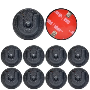 CB Microphone Holder,Round Knob Mic Holder Mount, Mobile Radio Mic Holder Clip with Adhesive Back for Portable Two Way Radios