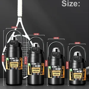 Portable Thermos with Straw Cold and Hot Thermal Mug Tumbler Coffee Cup Sports Vacuum Flasks 304 Stainless Steel Water Bottle