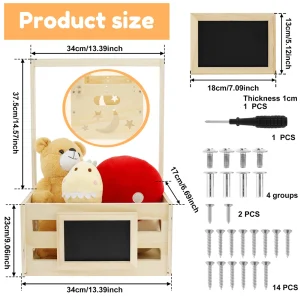 Wood Baby Shower Basket Baby Shower Crate Closet with Portable Handle Decorate Large Capacity Toy Storage Basket for Bathroom