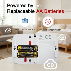 Carbon Monoxide Detector EN50291 10 Years CO Sensor Portable Carbon Monoxide Alarm For Home RV Travel LCD Dispaly AA Batteries