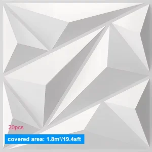 20PCS 3D Wall Panels 30x30cm Indoor Wall Decoration for Living Room Bedroom Hotel Office  Mural Tile-Panel-Mold 3D Wall Sticker