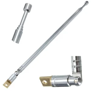Replacement 60cm FM Antenna Radio Portable 6 Sections TV Telescopic Rotatable Aerial for