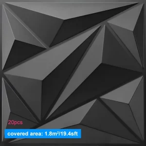 20PCS 3D Wall Panels 30x30cm Indoor Wall Decoration for Living Room Bedroom Hotel Office  Mural Tile-Panel-Mold 3D Wall Sticker