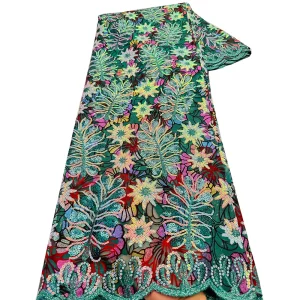 Nigerian Sequins Lace Fabric 2025 High Quality African Lace French Tulle Sequin Embroidery Lace Fabrics For Party Dress