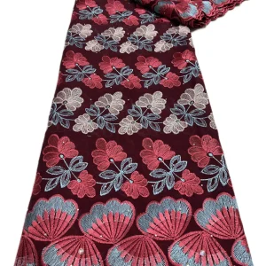 Nigerian Swiss Voile Lace Fabric with 3D Flower Applique And Stones Super Quality African Wedding Dress Lace 2026