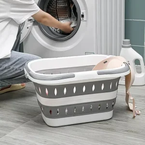 Foldable Laundry Basket Bathroom Dirty Clothes Basket with Handle Suitable for Laundry Room Wall Mounted Clothing Storage Basket
