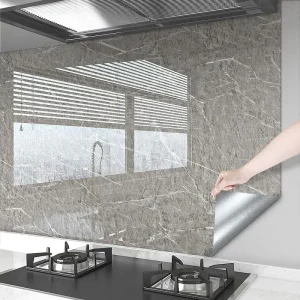 Thick Oil Proof Wall Stickers Waterproof Foil Wallpaper Marble Self Adhesive Removable Contact Paper for Bathroom Decor Kitchen