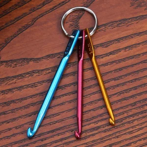 3pcs Sewing Needles Kit Multicolor Aluminium Crochet Keyring Portable DIY Craft- Knitting Kits Mini for Beginners Adults