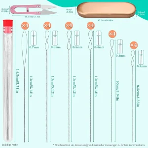 IMAZY 12/26pcs Riddur Pack of beading needles for threading beads large eye bead needle for jewellery making and DIY crafts