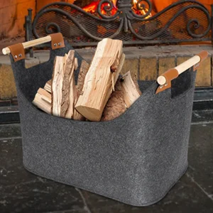 45 X 32 X 40 Cm Firewood Box Large Capacity 57 L Foldable Wood Basket Foldable Clothes Storage Basket for Fireplace & Wood Stove