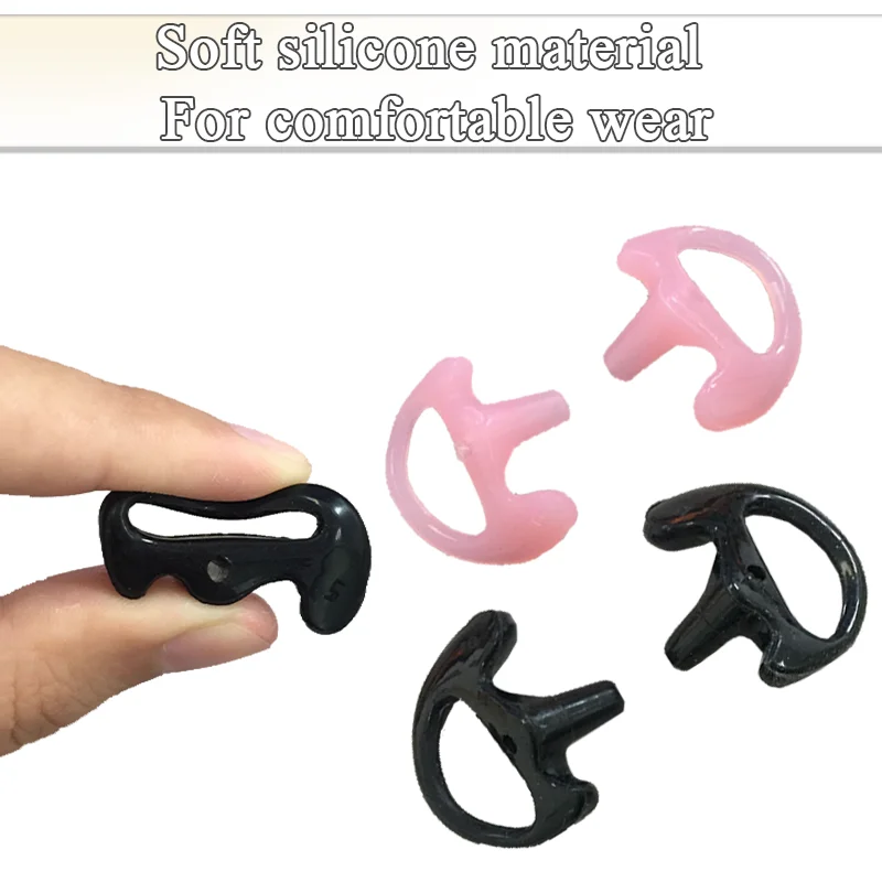 3-Pair Silicone Earbud for Universal Walkie Talkie Radio Air Acoustic Coil Tube Earpiece Headphone Earmold White Black S M LSize - Image 5