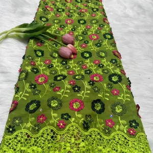Nigerian Swiss Voile Lace Fabric with 3D Flower Applique And Stones Super Quality African Wedding Dress Lace 2026