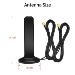 2X2 MIMO 4G LTE 5G Antenna 12dBi Dual SMA Male / TS9 / CRC9 Connectors Magnetic Base 600-6000MHz Omni Waterproof Paddle Antenna