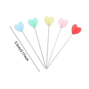 100PCS/Box Love Heart Patchwork Pins Needles Flower Sewing Pins DIY Crafts  Available DIY Apparel Sewing Pins