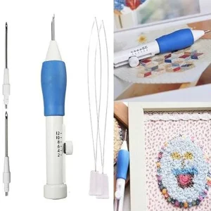 Punch Needle Embroidery Kit - Magic Needle Pen & Stitching Tools Set for DIY Sewing, Weaving & Knitting