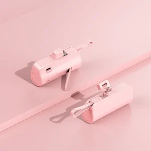 The new mini portable charger with built-in cable, emergency capsule, and stand is suitable for both Android and iPhone phones