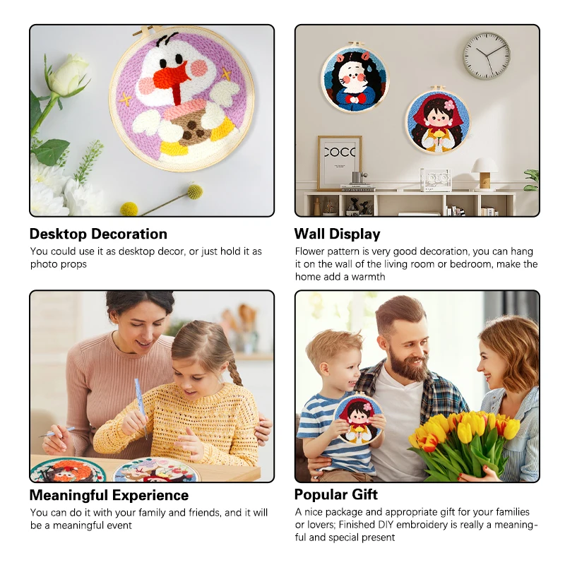 Punch Needle Kit for Adults Beginners animals Easy yarn painting punch needle Embroidery Starter Set DIY Craft Gift for Women - Image 6