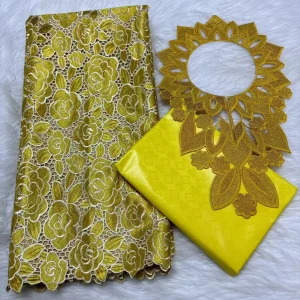 Sky Blue 2.5+2.5 Yards Swiss Voile Lace Fabric With Embroidered African Bazin Riche Fabric For Women Sewing Clothing Lace Fabric