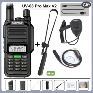 UV-68 Pro Max V2 Baofeng 10W Walkie Talkie Waterproof 8800mah UV98 Pro UV-S22 Pro V2 FM Radio UV68 VHF UHF Dual Band 9R UV-98