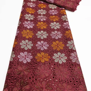 Nigerian Swiss Voile Lace Fabric with 3D Flower Applique And Stones Super Quality African Wedding Dress Lace 2026