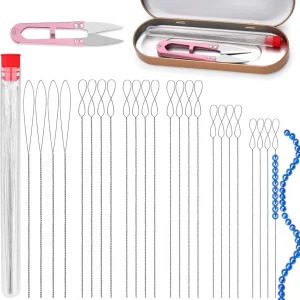 IMAZY 12/26pcs Riddur Pack of beading needles for threading beads large eye bead needle for jewellery making and DIY crafts