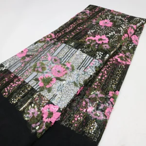 Nigerian Sequins Lace Fabric 2025 High Quality African Lace French Tulle Sequin Embroidery Lace Fabrics For Party Dress