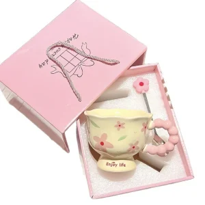 New high-value birthday gifts for girls, tulip ceramic cups, gift boxes, flower mugs