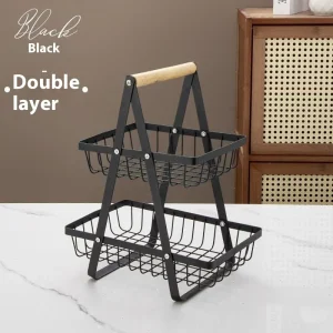 2025 New 2 3 Tiers Countertop Fruit Basket Portable Iron Art Kitchen Organizer for Fruits Bread Snacks Storage Rack
