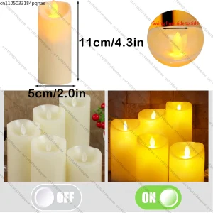 10-240pcs Flameless Fake Candle LED Flickering Candles with Remote Control Battery Operated LED Pillar Candles for New Year