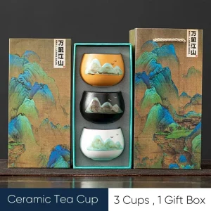 Gift Box 1 Set, Espresso Cups,Japanese Ceramic Tea Cup, Porcelain Tea Bowl, Pottery Coffee Mug, Teacup Mugs, Coffee Cups