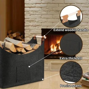 Large Capacity Foldable Firewood Box Wood Storage Basket for Fireplace Stove Clothes Organization Bin - New