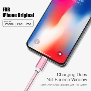 Rapid Charge Nylon Braided USB Charger Cable for iPhone 14 Plus 13 12 mini 11 Pro XS Max XR X 8 7 6S 6 Fast Charging Data Cable
