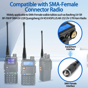 Baofeng BF-701 PRO Dual Band Antenna SMA-Female High Gain UHF VHF For Baofeng UV-5R BF-888S UV-21 PRO 5RH Quansheng UV-K6 UV-K5