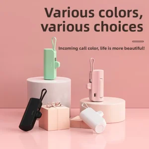 The new mini portable charger with built-in cable, emergency capsule, and stand is suitable for both Android and iPhone phones