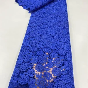 2025 African Nigerian High Quality Embroidery Lace Fabric Water Soluble  Tulle Wedding Party Dress Guipure Sequins 5Yards JL517