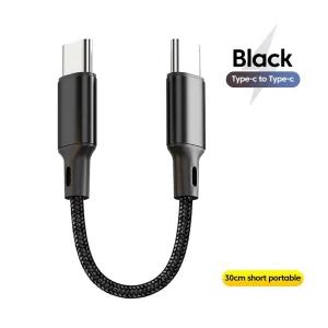 0.3M Short USB C Cable PD 60W Fast Charging Type C To Type C Cable for iphone 15 16 Samsung Xiaomi Huawei Dual Type C Cable