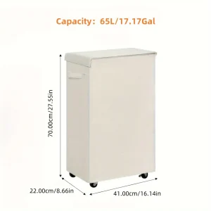 1PC Laundry Basket With Wheels And Lid,Closed Laundry Hamper,Suitable For Bedrooms,Bathtubs,Laundry,Dormitories
