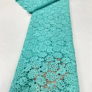 2025 African Nigerian High Quality Embroidery Lace Fabric Water Soluble  Tulle Wedding Party Dress Guipure Sequins 5Yards JL517