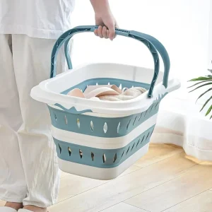 Foldable Laundry Basket Bathroom Dirty Clothes Basket with Handle Suitable for Laundry Room Wall Mounted Clothing Storage Basket