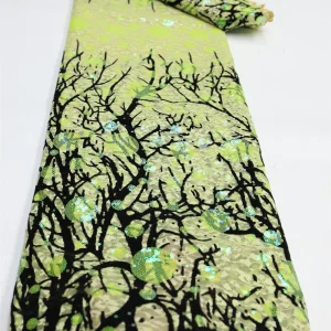 Nigerian Sequins Lace Fabric 2025 High Quality African Lace French Tulle Sequin Embroidery Lace Fabrics For Party Dress