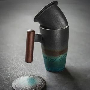 Creative Retro Mug Ceramic Large Tea Cup Coffee Handmade Pottery Mug Cups and Mugs Business Gift Set Bol Traditionnel Chinois