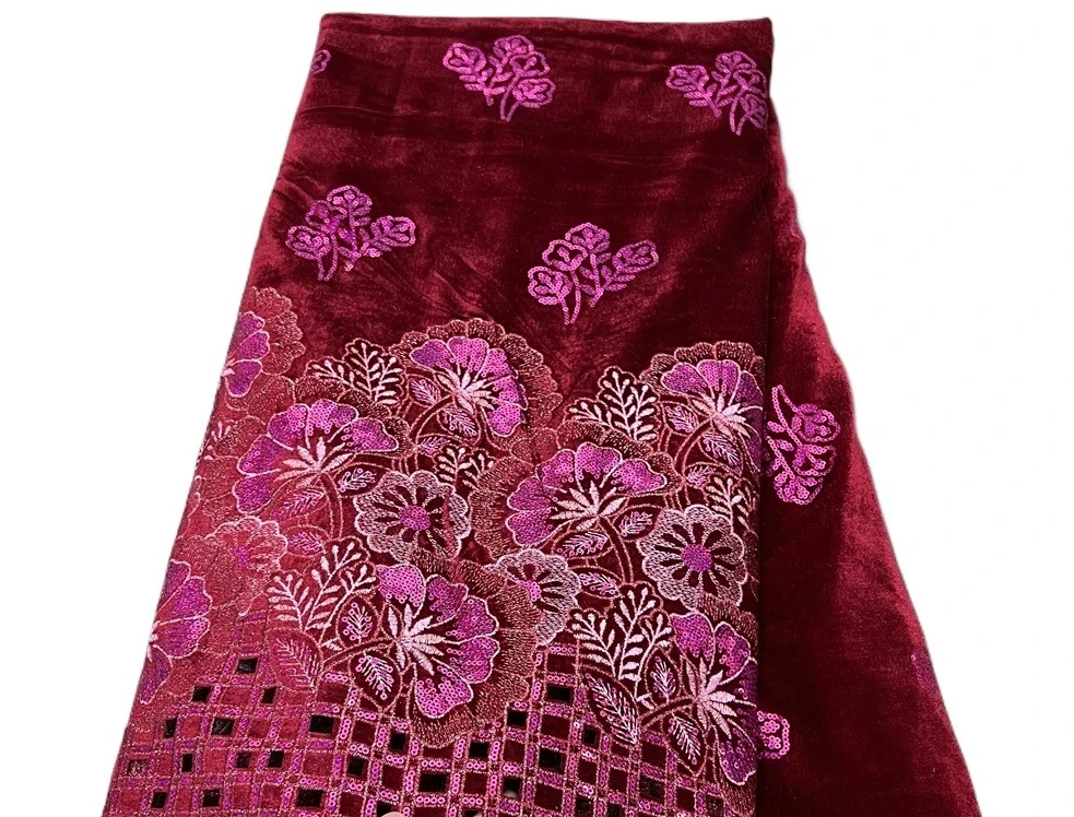 2025 Black African Nigerian velvet lace fabric Sequins Lace Fabric Guipure For Sewing Wedding Party Cloth High Quality Tissu - Image 14