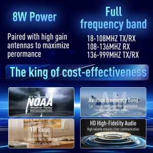 Radtel RT-900 8W 512 Channel Full band Ham Radio (No Bluetooth) Walkie Talkie  Air Band Two Way Radio Station Aviation NOAA