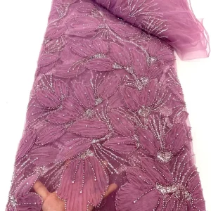 African Sequins Beaded Lace Fabrics 2025 High Quality Embroidery French Nigerian Lace Fabric For Wedding Sewing Material XY105