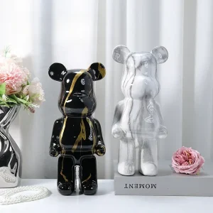Aesthetic Bear Figure Resin Nordic Bear Statue Figurine Sculpture Luxury Livingroom Decoration Home Ornament Desk Accessories