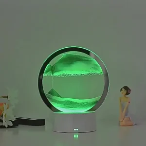 LED RGB Sandscape Lamp 3D Moving Sand Art Frame Night Light with 16 Colors Hourglass Light 3D Deep Sea Display with Remote