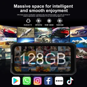 SERVO TANK500 IP68 Waterproof Mini Smart Phone 4G LTE Android 12 RAM 6GB ROM 128GB PTT Network Intercom Small Rugged Smartphones