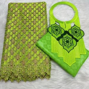 Sky Blue 2.5+2.5 Yards Swiss Voile Lace Fabric With Embroidered African Bazin Riche Fabric For Women Sewing Clothing Lace Fabric